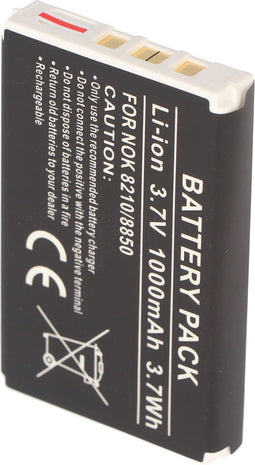 Batterij geschikt voor Nokia 8210, 8850, Li-ion, 3.7V, 1000mAh, 3.7Wh