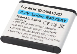 Batterij geschikt voor Nokia E51, N81, N82, Li-ion, 700mAh, 3.7V, 2.6Wh