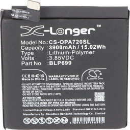 Batterij geschikt voor ONEPLUS 7 Pro, Li-Polymer, 3.85V, 3880mAh, 14.9Wh, ingebouwd, zonder gereedschap