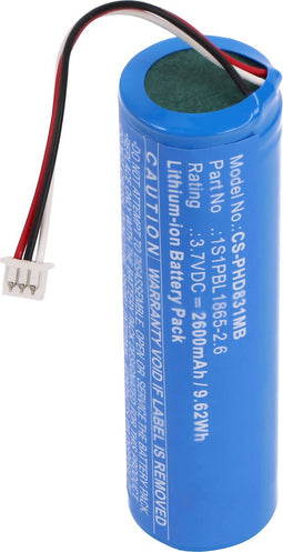 Batterij geschikt voor Philips Avent SCD833, SCD835, SCD843, SCD845, vervangt Philips 1S1PBL1865-2.6 batterij, 3.7V 2600mAh
