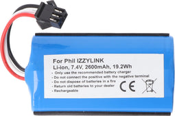 Batterij geschikt voor Philips IZZYLINK, Li-ion, 7,4 V, 2600 mAh, 19,2 Wh