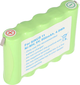 Batterij geschikt voor universele Siemens Sinus 11, NiMH, 6V, 800mAh, 5 x AA, insteekpakket met soldeerlabel