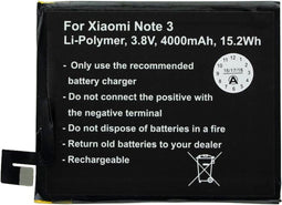 Batterij geschikt voor Xiaomi Note 3 batterij BM46, Xiaomi Note 3 Dual Sim 3.8 volt 4000mAh