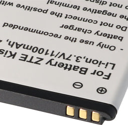 Batterij geschikt voor ZTE Kis II Max, Li-ion, 3,7 V, 1100 mAh, 4,1 Wh