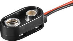 Batterijhouder voor 1 9V/E-batterij - waterafstotend - kabel met open einde - versie 2
