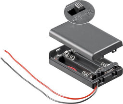 Batterijhouder voor 3 AAA-batterijen - waterafstotend - kabel met open einde