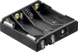 Batterijhouder voor 4 AAA-batterijen - soldeerbevestiging