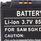 Battery SAMSUNG SGH D900, Li-ion, 3,7V, 850mAh, 3,1Wh
