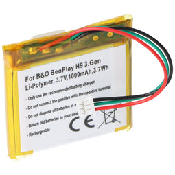 Battery suitable for Bang & Olufsen BeoPlay H9 3rd Gen, Li-Polymer, 3.7V, 1000mAh, 3.7Wh