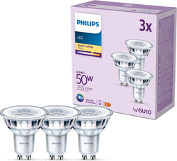 Philips LED Spot - GU10 - Warmwit licht - 4.6 W - 355 lm - 3 stuks