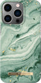 iDeal of Sweden iPhone 13 Pro - Backcover - Glanzende coating - Groen Mint Swirl Marble