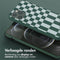Selencia Hoesje Met Koord Geschikt voor iPhone 12 Pro / 12 - Selencia Siliconen design hoesje met afneembaar koord - Groen / Irregular Check Green