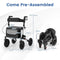 Coast 2-in-1 Rollator en Reisrolstoel - Opvouwbaar - Totale afmetingen 62 x 82 x 81,5-97 cm - Zwart/Rood/Zilver
