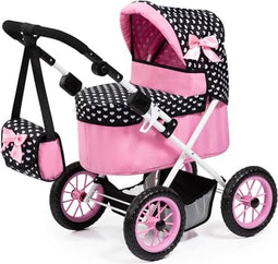 Bayer Design - Poppenwagen Trendy in zwart, wit/roze