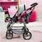 Bayer Poppenwagen Twins grijs en roze 26508AA