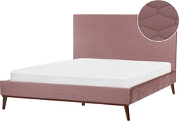 BAYONNE - Tweepersoonsbed - Roze - 160 x 200 cm - Fluweel