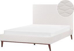 BAYONNE - Tweepersoonsbed - Wit - 140 x 200 cm - Fluweel