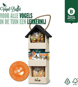 Baza Vogel-Buffet Etagere Culinair met 3 Voedermengsels