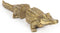 Bazar Bizar - Boekensteunen - Krokodil - The Crocodile - Goudkleur - Messing - 40 x 15 x 9 cm
