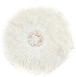 Bazar Bizar de Coastal Juju | Wanddecoratie veren & schelpen | Wit | Ø 60 cm