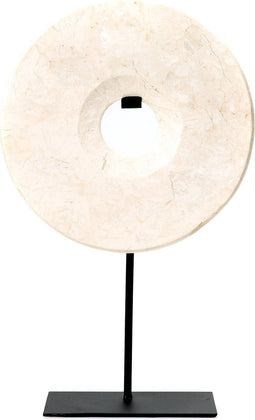Bazar Bizar De Marmeren Disc op Stand - Wit - L