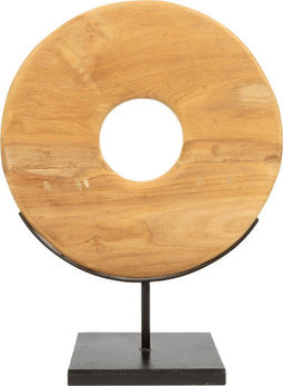 Bazar Bizar - De Teak Disc op Stand - H = 50 cm - Medium