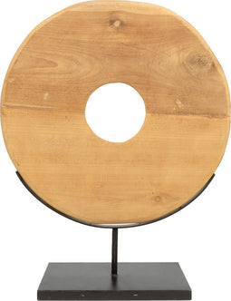 Bazar Bizar - De Teak Disc op Stand - H = 60 cm - Large