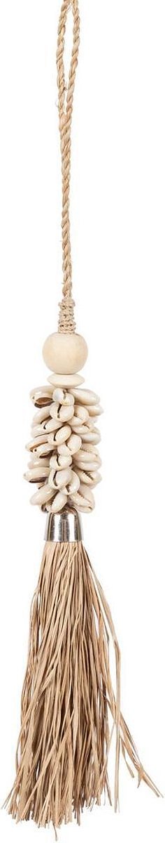Bazar Bizar - naturel schelp en raffia tassel - naturel schelp en raffia - woonslinger