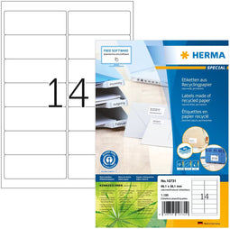 Herma 10731 - Zelfklevende etiketten - 99.1x38.1mm - 100% gerecycled papier (80 vel)