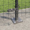 vidaXL - Hekpalen - met - Basisplaten - 7 - stuks - Ø32mm - 78,5cm - Gegalvaniseerd - Staal