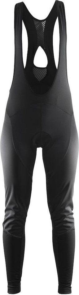 Craft Belle Wind Bibtight - Dames Fietsbroek - Wind- en waterbestendig - Zwart - Maat S