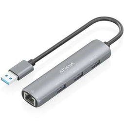 Aisens ASUC-4P034-GR - Hub USB - USB-A 3.2 RJ45 Ethernet LAN 10/100/1000 Mbps - Grijs