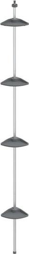vidaXL - Doucherekje - 4-laags - telescopisch - hoekmodel - aluminium - zilver