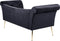 NANTILLY - Chaise longue - Zwart - Fluweel