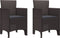vidaXL - Tuinmeubels - met - Kussens - 2 - stuks - Bruine - Poly - Rattan