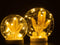 J-Line decoratie Stolp Bol Engel - glas/hout - naturel - large - LED lichtjes