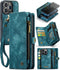 Caseme - Geschikt voor iPhone 15 Pro - Vintage 2 in 1 portemonnee hoes - Lichtblauw