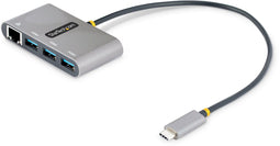 Startech.com HB30C3A1GEA2 - USB-C Hub - 3x USB-A 5Gbps en Gigabit Ethernet - Grijs