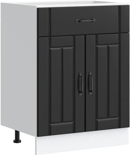 vidaXL - Keuken - onderkast - Lucca - bewerkt - hout - zwart