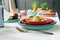 CABANAZ - bord, keramiek, LARGE PLATE, doorsnede 27 cm, blauw