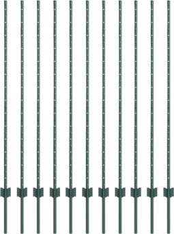 vidaXL - Sfeerpaaltjes - 11 - stuks - U-Channel - Groen - 140 - cm - Staal