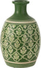 J-Line vaas Bloemen + Lijnen Terracotta - keramiek - groen/wit - Ø 27 cm