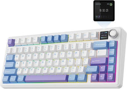 EPOMAKER Aula F75 MAX - Mechanisch Draadloos Toetsenbord - RGB - 75% - QWERTY - Wit/Blauw