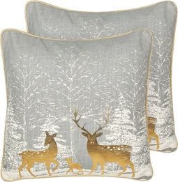 AECHMEA - Sierkussen set van 2 - Grijs - Katoen