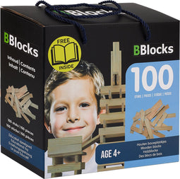 BBlocks bouwplankjes blank, 100 stuks