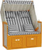 vidaXL - Strandstoel - met - kussens - poly - rattan - en - hout - wit - en - grijs