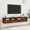 vidaXL - Tv-wandmeubels - 2 - st - 80x30x30 - cm - bewerkt - hout - gerookt - eikenkleur