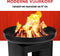 BBQ Collection 3-in-1 Vuurkorf en Grillplaat - Tuinhaard 61 x 90 cm - met Teppanyaki Bakplaat - Plancha BBQ met Brandhout Opslagplaats - Vuurkorf voor Buiten - Metaal