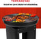 BBQ Collection 3-in-1 Vuurkorf en Grillplaat - Tuinhaard 61 x 90 cm - met Teppanyaki Bakplaat - Plancha BBQ met Brandhout Opslagplaats - Vuurkorf voor Buiten - Metaal