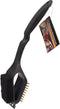 BBQ collection Barbecue Reinigingsborstel - 3 in 1 - Staalborstel - Schuurspons - Schraper - 38 cm - Zwart